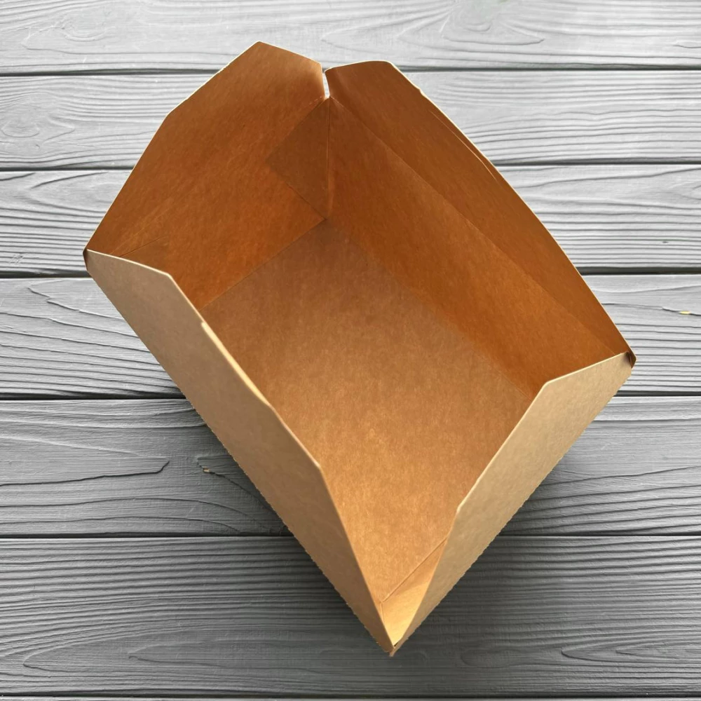 Контейнер паперовий для снеків 196х140х85мм Крафт PLK4K