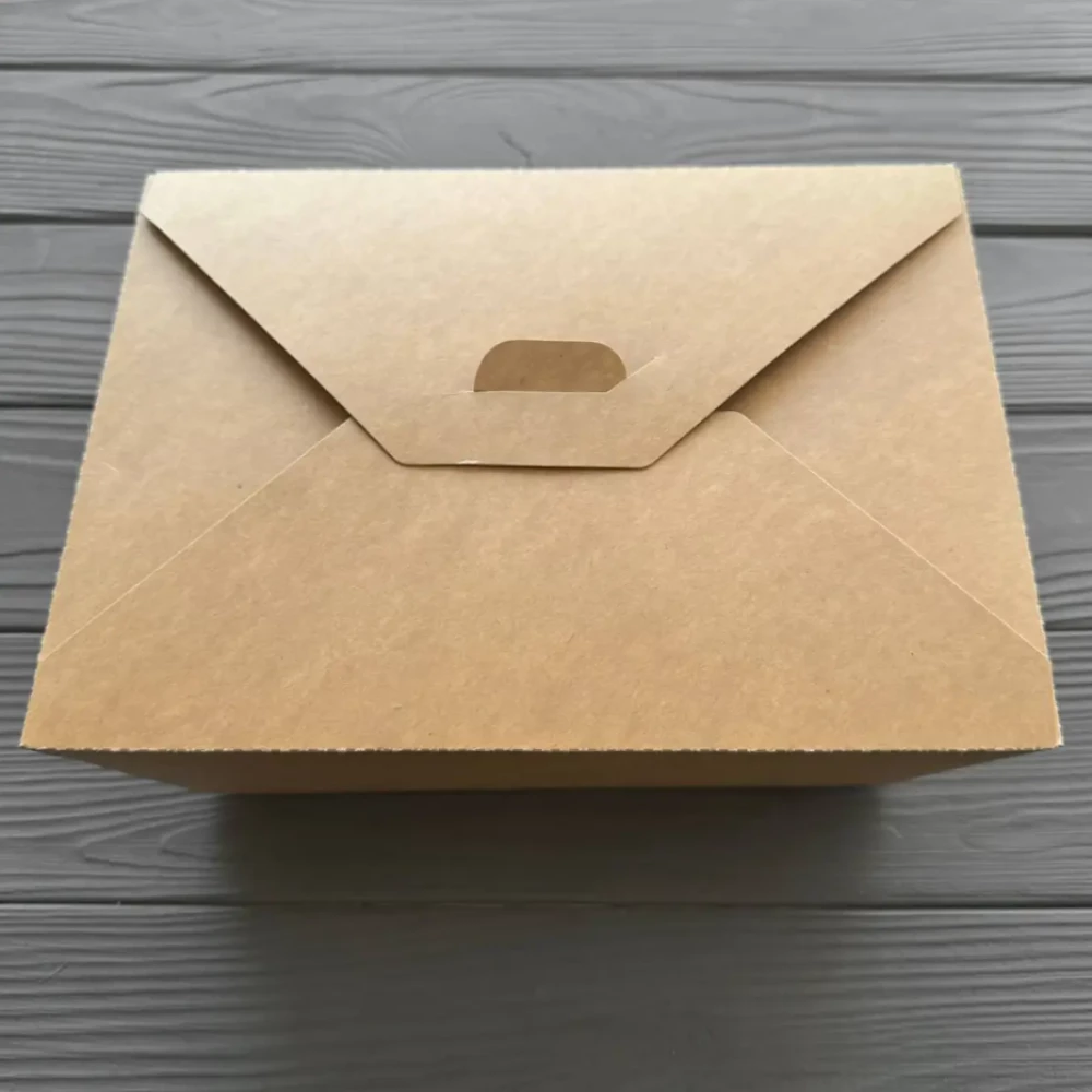 Контейнер паперовий для снеків 196х140х65мм Крафт PLK3K