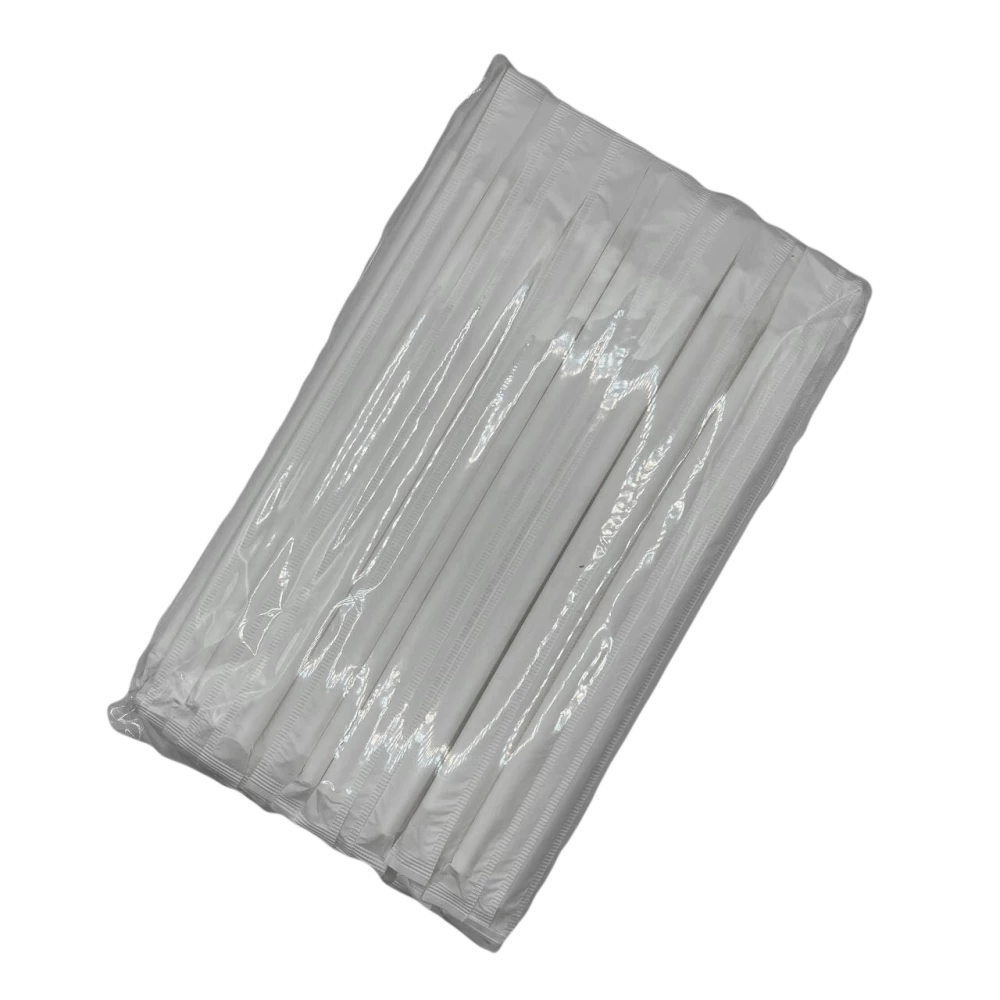 Трубочка паперова біла в інд.уп. D8-195мм (100шт/уп) ТПБІ8