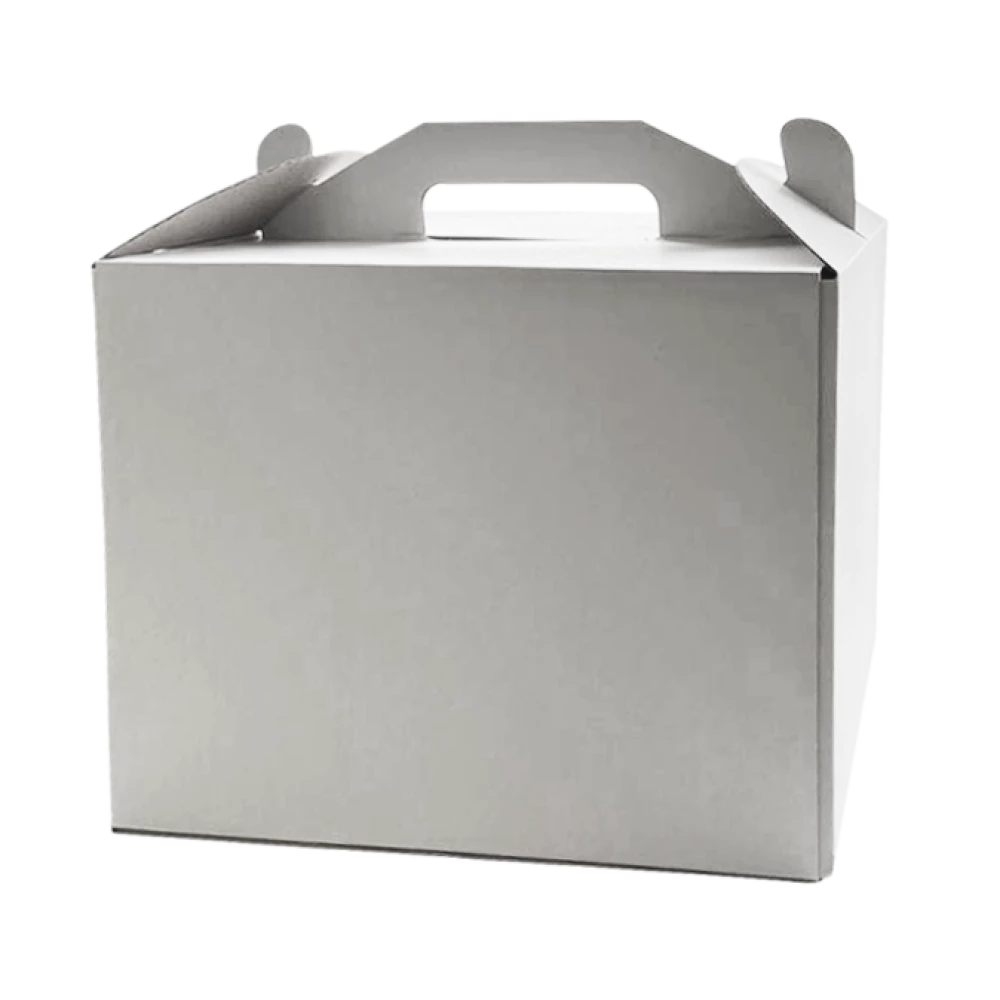 Коробка для торта 250*250*200 мм біла з вікном та РУЧКОЮ м\г KPT22