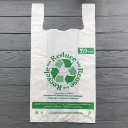 Пакунок майка 30x50 No1 білий 50 Мкм (під законом) (100шт/уп,5уп/ священний)