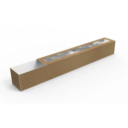 Упаковка для макарунс з віконцем МАКСІ крафт (12шт)