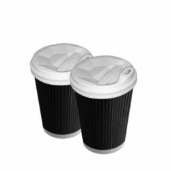 Стакан гофр. 350 мл чорний SC (25шт/уп|400шт/ящ) 90мм