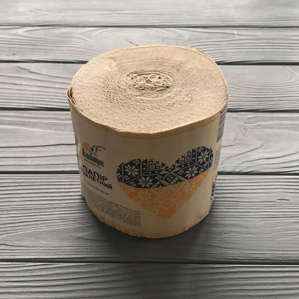 Туалетная бумага макулатурная мини с тиснением “Украина“ (24рул/уп)