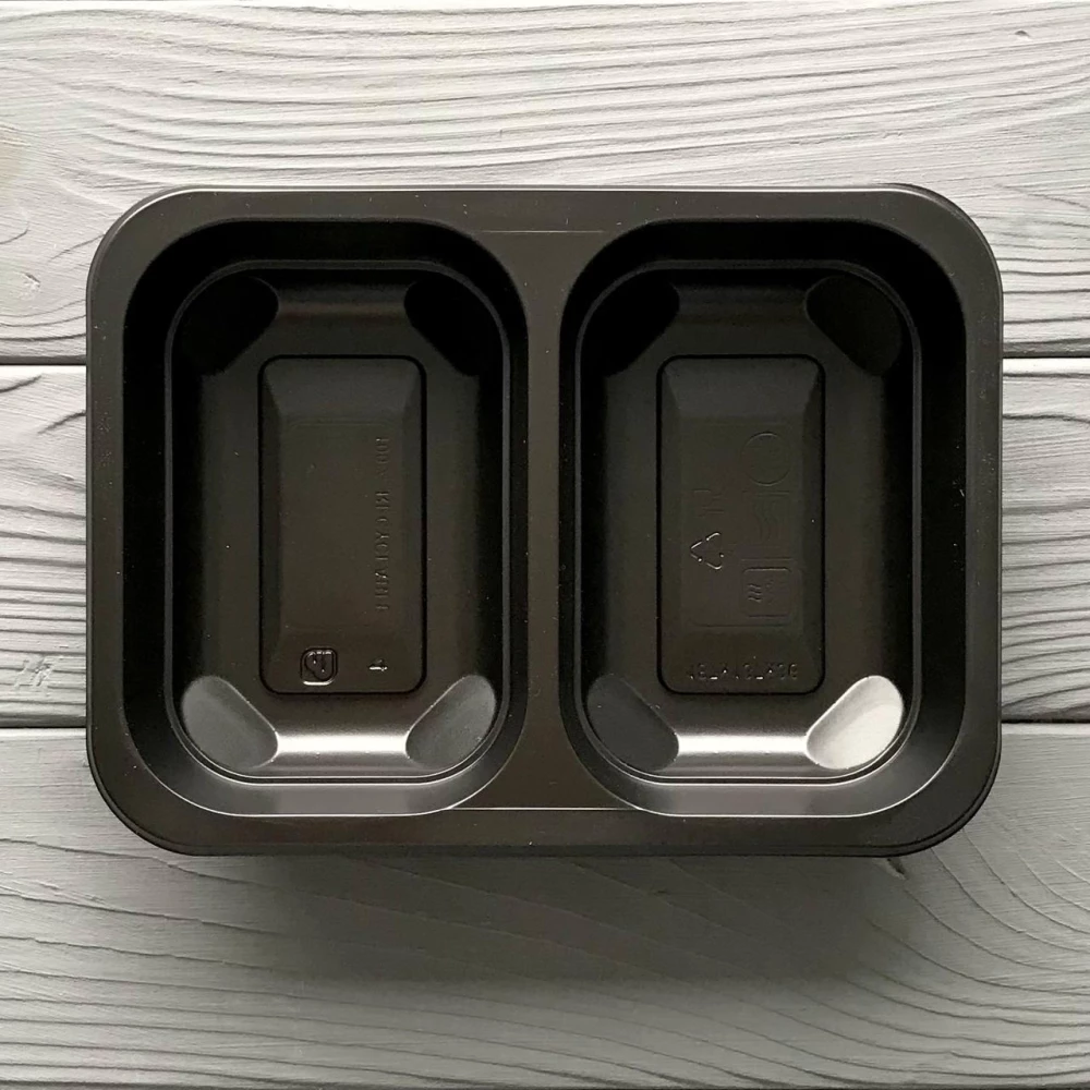 Контейнер двохсекційний PP 187x137x36 чорний (600шт/ящ)