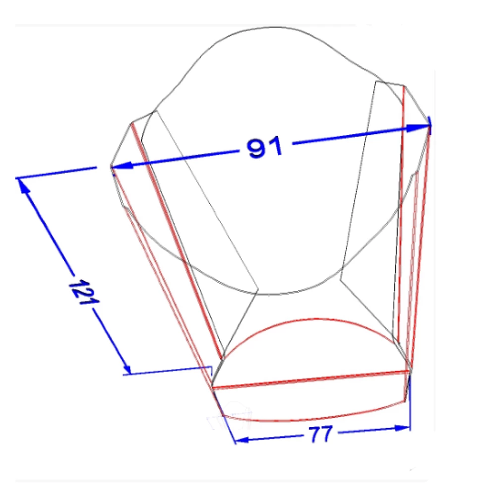 Упаковка для картоплі фрі Міді Темна (50шт/уп)