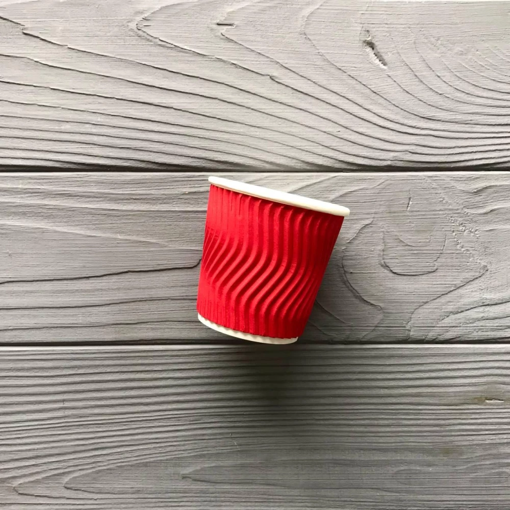 Стакан гофрований червоний 110 мл TGR110 (20шт/уп|800шт/ящ)