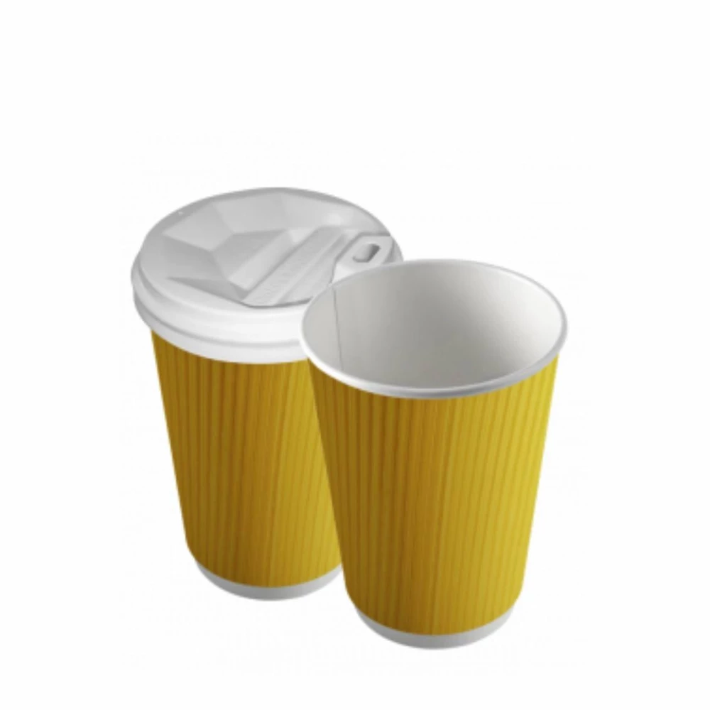 Стакан гофрований 450 мл Жовтий