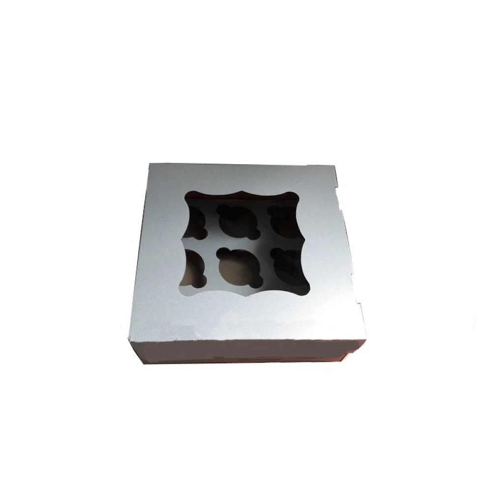 Коробка для капкейків, кексів та мафінів 9 шт 260х260х90 (з віконцем) мм.