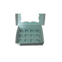 Коробка для капкейків, кексів та мафінів 12 шт 330х255х110 (з віконцем) мм.