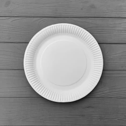 Тарілка картонна кругла D23см біла (50шт/уп)