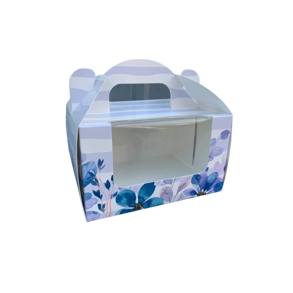 Коробка для капкейків, кексів і мафінів 153х129х90 мм “Солодкі мрії“ Блакитна