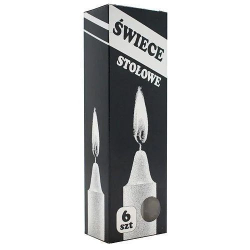 Свічка столова біла (6шт/уп)