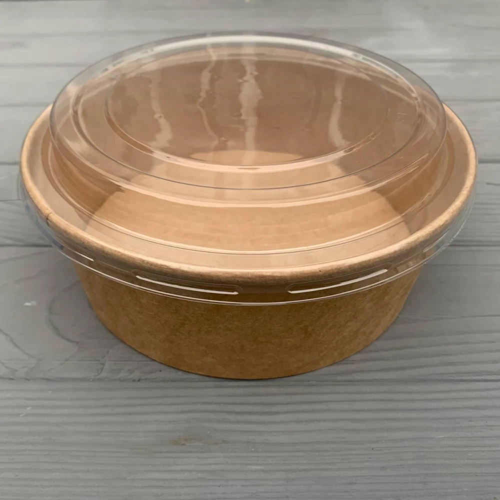 Салатник  крафт 1300 мл з кришкою(50шт/уп|300шт/ящ)