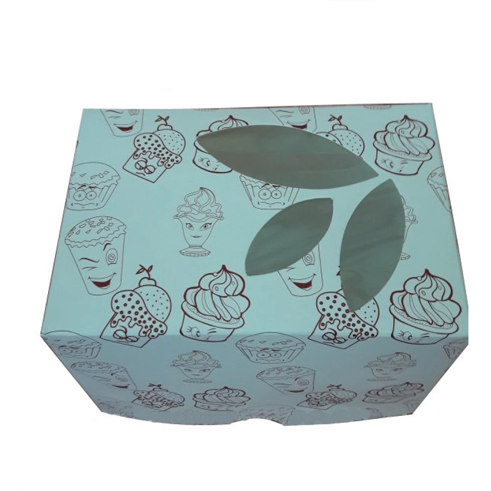 Коробка для капкейків, кексів та мафінів 1 шт 120х85х90 мм. з принтом.