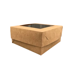 Коробка для тістечок 130х130х60 мм бура