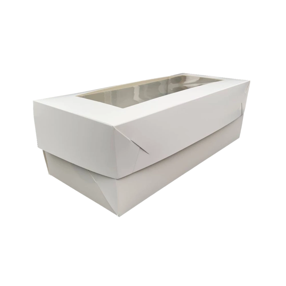 Коробка подарункова 330х150х110 біла з вікном