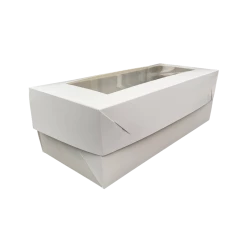 Коробка подарункова 330х150х110 біла з вікном