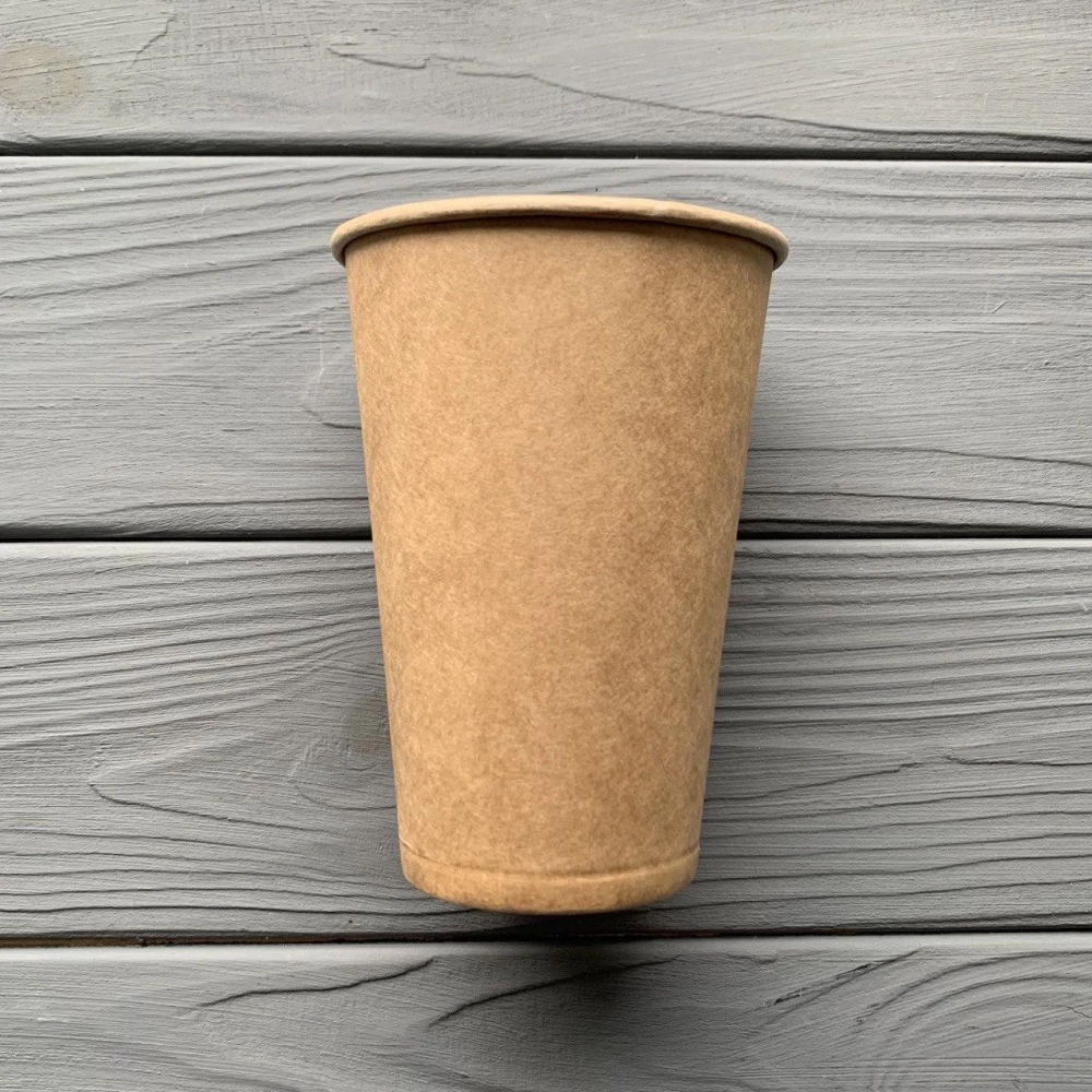 Стакан однослойный крафт 340мл T340K (50шт/уп|2000шт/ящ) 80мм
