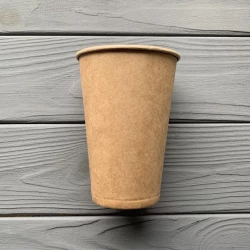 Стакан однослойный крафт 340мл T340K (50шт/уп|2000шт/ящ) 80мм