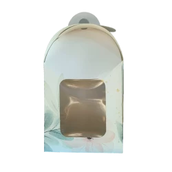 Коробка для паски 120х120х150 мм крейдована біла з принтом KPP12