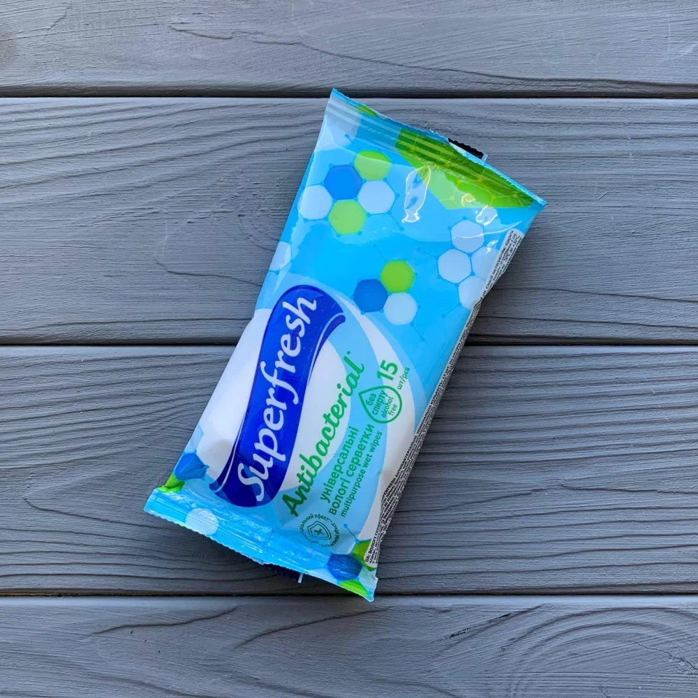Superfresh Серветка волога Antibacterial 15 шт. (120шт/ящ)