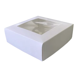 Коробка для цукерок біла 110х110х37 KPK60