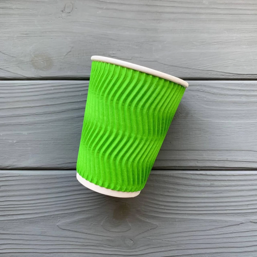 Стакан гофрований лайм 250 мл TGL250 (20шт/уп|700шт/ящ) 75мм