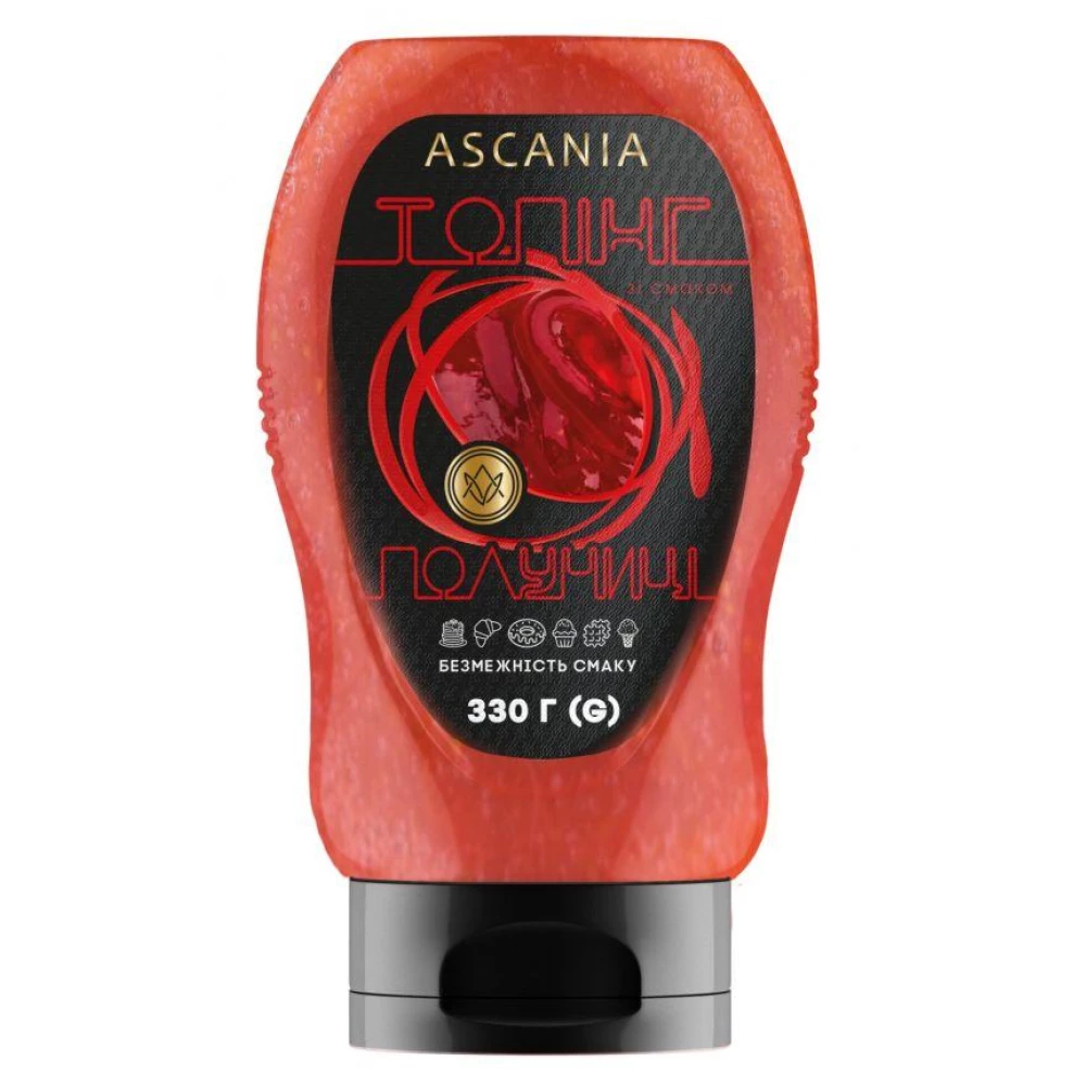 Топінг-пляшка Полуниця 300мл (370гр) 10шт/ящ