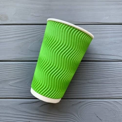 Стакан гофрований лайм 500 мл TGL500 (15шт/уп|450шт/ящ)91мм