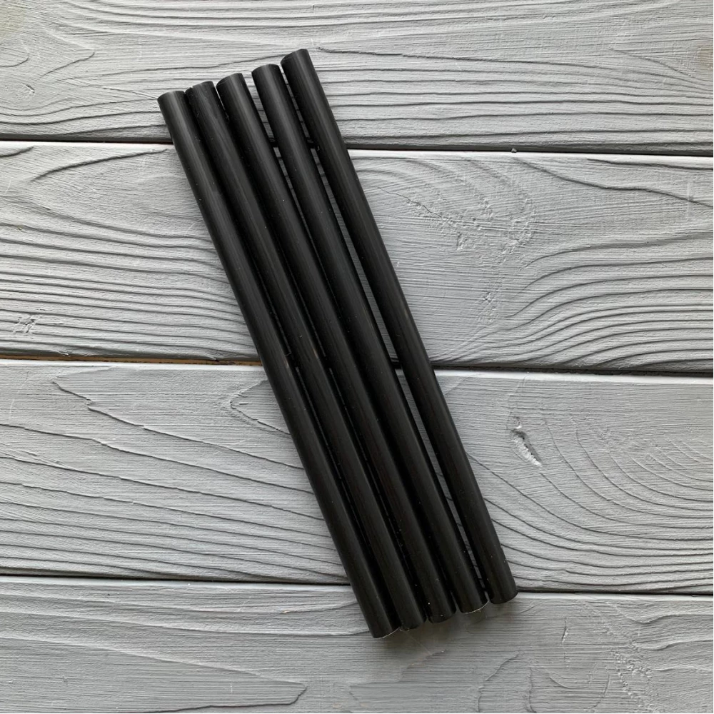 Трубочка 10мм Чорна BUBBLE TEA Рівна 21см (250шт/уп 16уп\ящ)