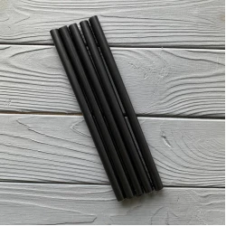 Трубочка 10мм Чорна BUBBLE TEA Рівна 21см (250шт/уп 16уп\ящ)