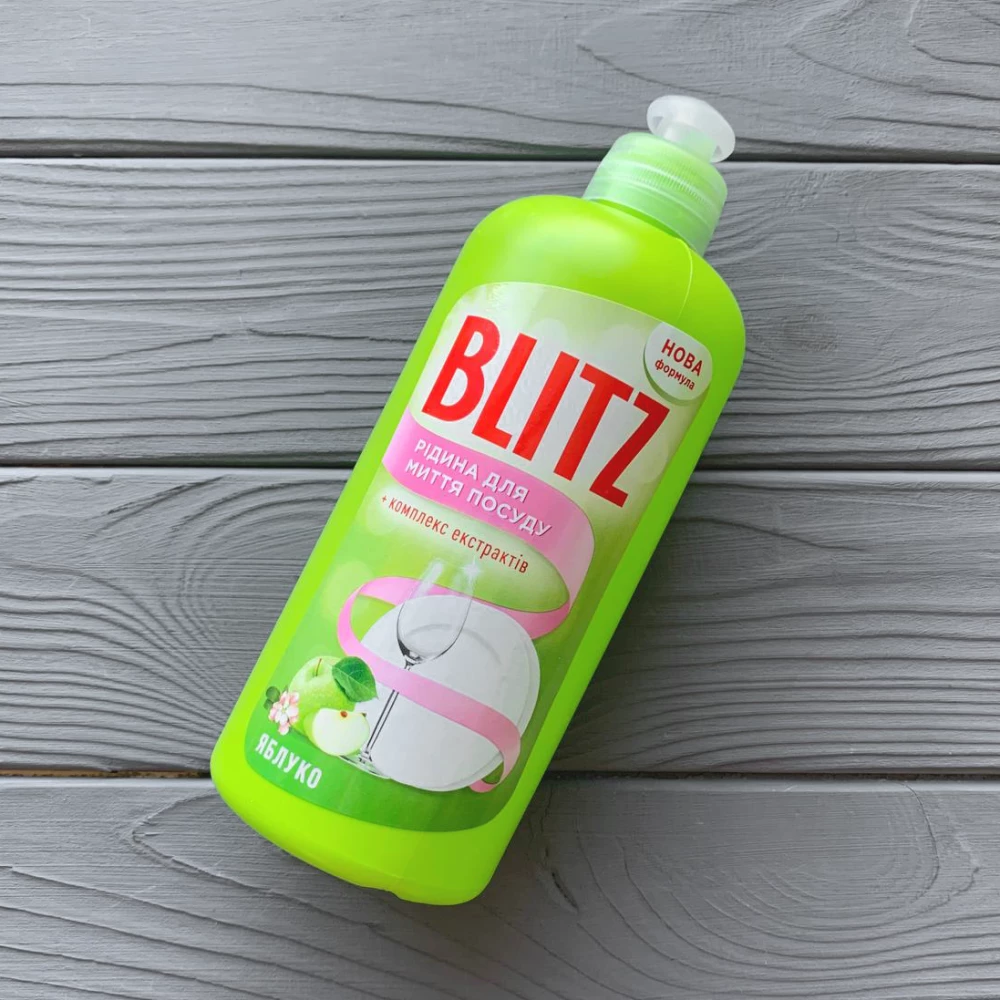 Рідина для миття посуду “Blitz“ Яблуко 0,5 л ПЕ пляшка