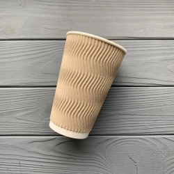 Стакан гофрований крафт 500 мл TGK500 (15шт/уп|450шт/ящ) 91мм