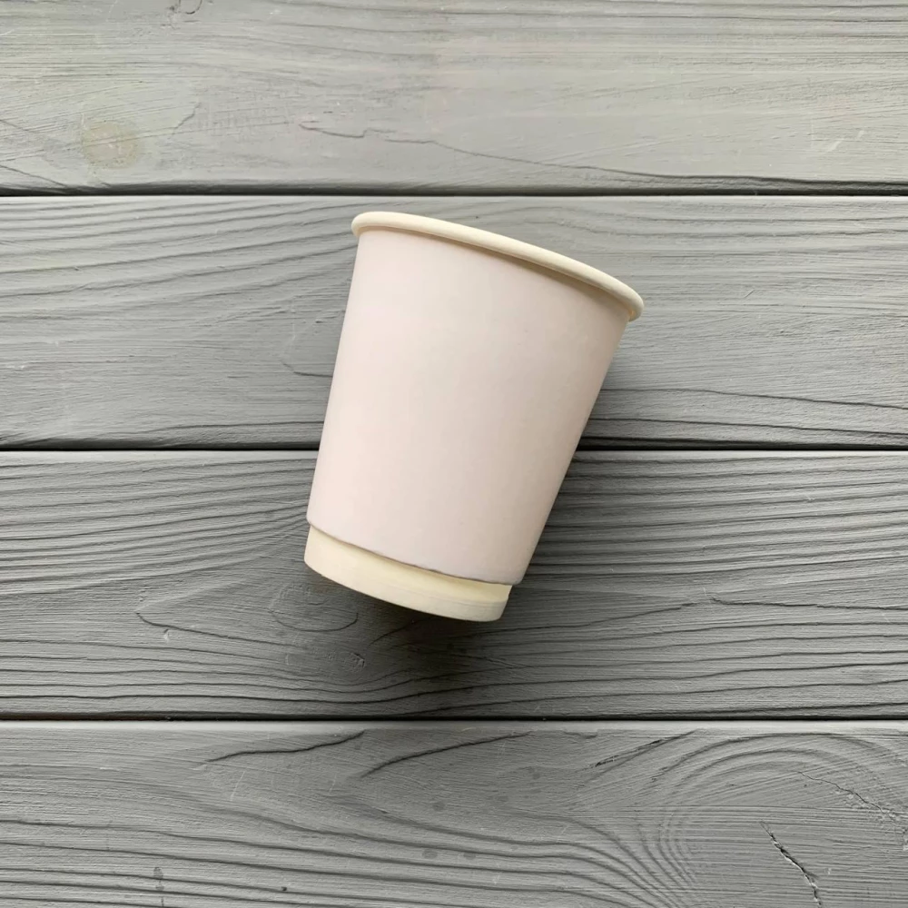 Стакан паперовий двошаровий 180мл Білий (25шт/уп|1200шт) 69мм