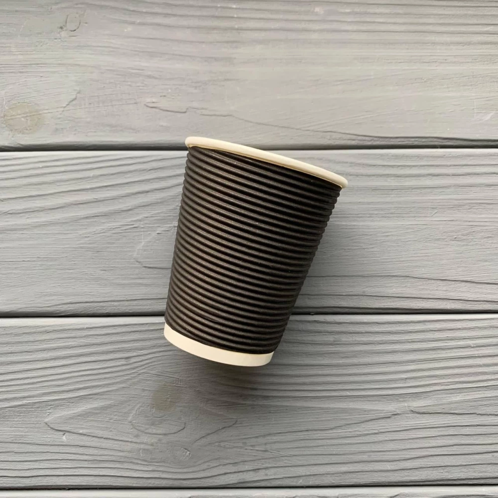 Стакан гофра 110мл Чорний (25шт/уп|1750шт) 60мм