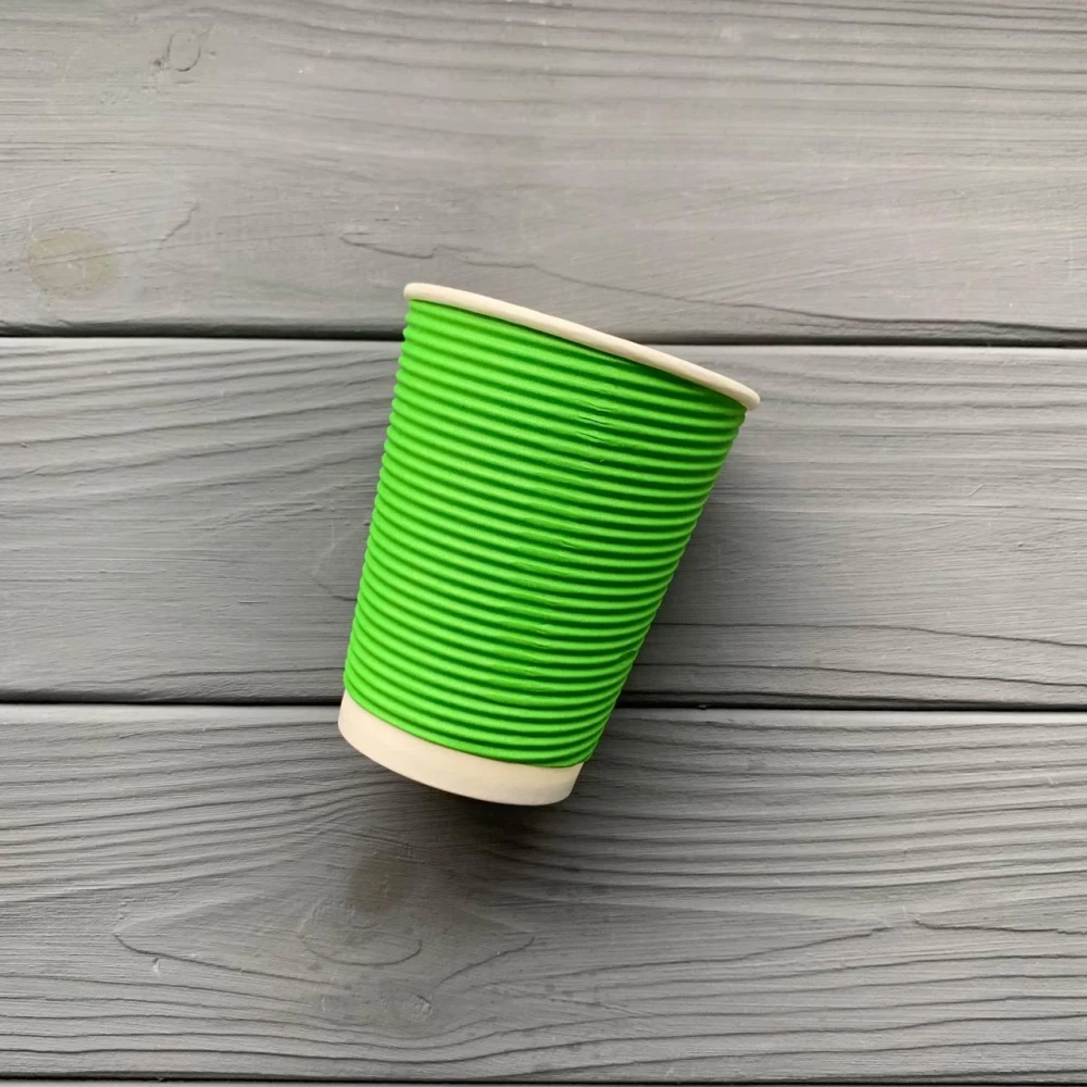 Стакан гофра 180мл Зелений (25шт/уп|1375шт) 69мм