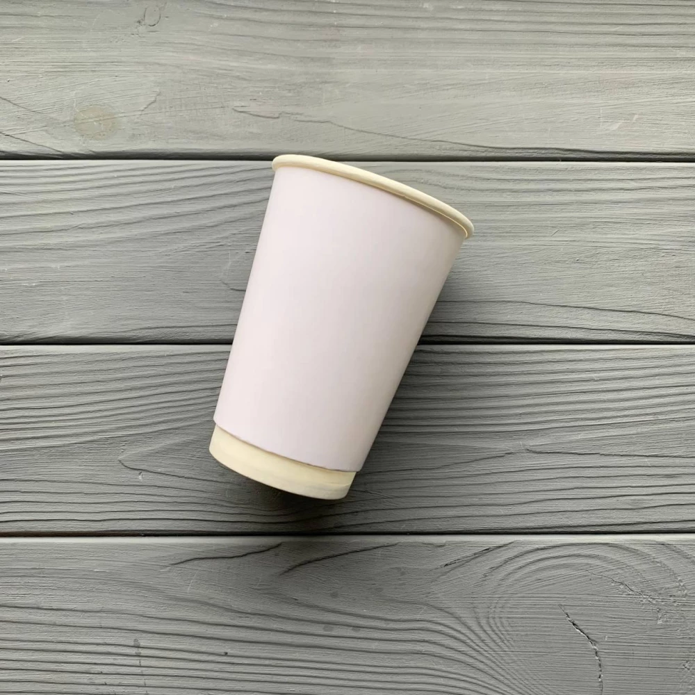 Стакан паперовий двошаровий 340мл Білий (25шт/уп|875шт/ящ) 80мм