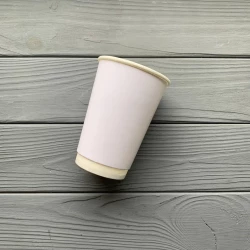 Стакан паперовий двошаровий 340мл Білий (25шт/уп|875шт/ящ) 80мм