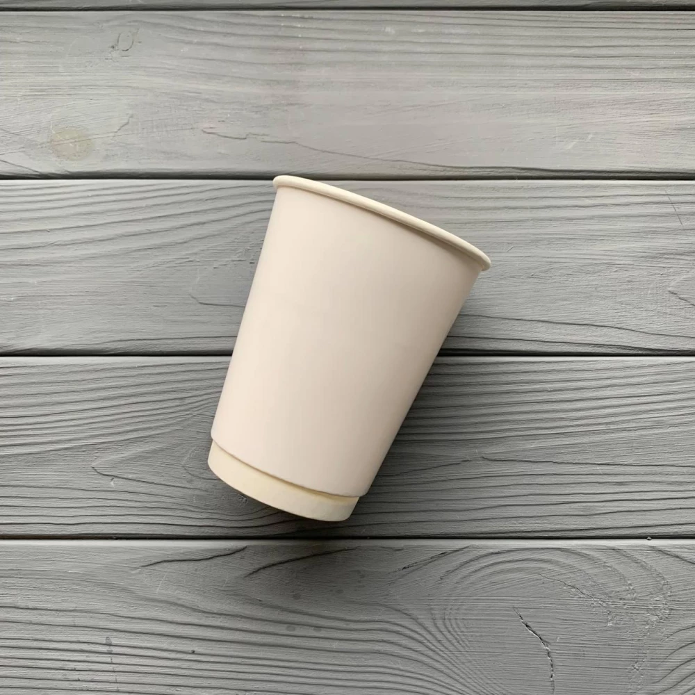 Стакан паперовий двошаровий 440мл Білий (20шт/уп|600шт/ящ) 91мм