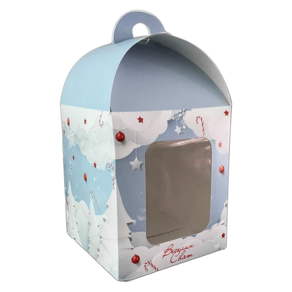 Коробка для сладостей “Веселых праздников 2023“ 120х120х150 мм KPK63