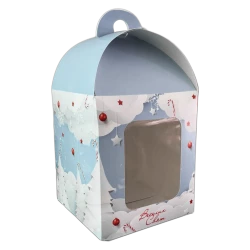 Коробка для солодощів “Веселих свят 2023“ 120х120х150 мм KPK63