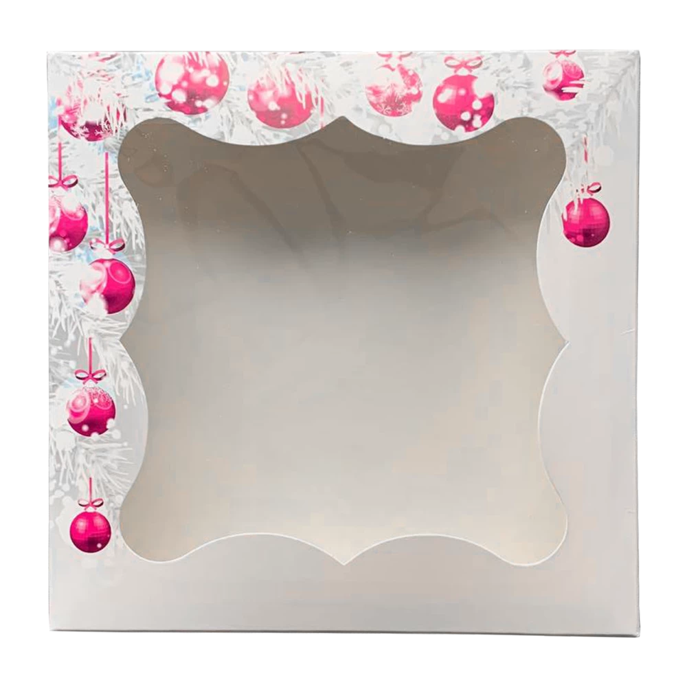 Коробка транспортувальна для пряників 200*200*30 (новорічні іграшки) К09