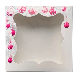 Коробка транспортувальна для пряників 200*200*30 (новорічні іграшки) К09