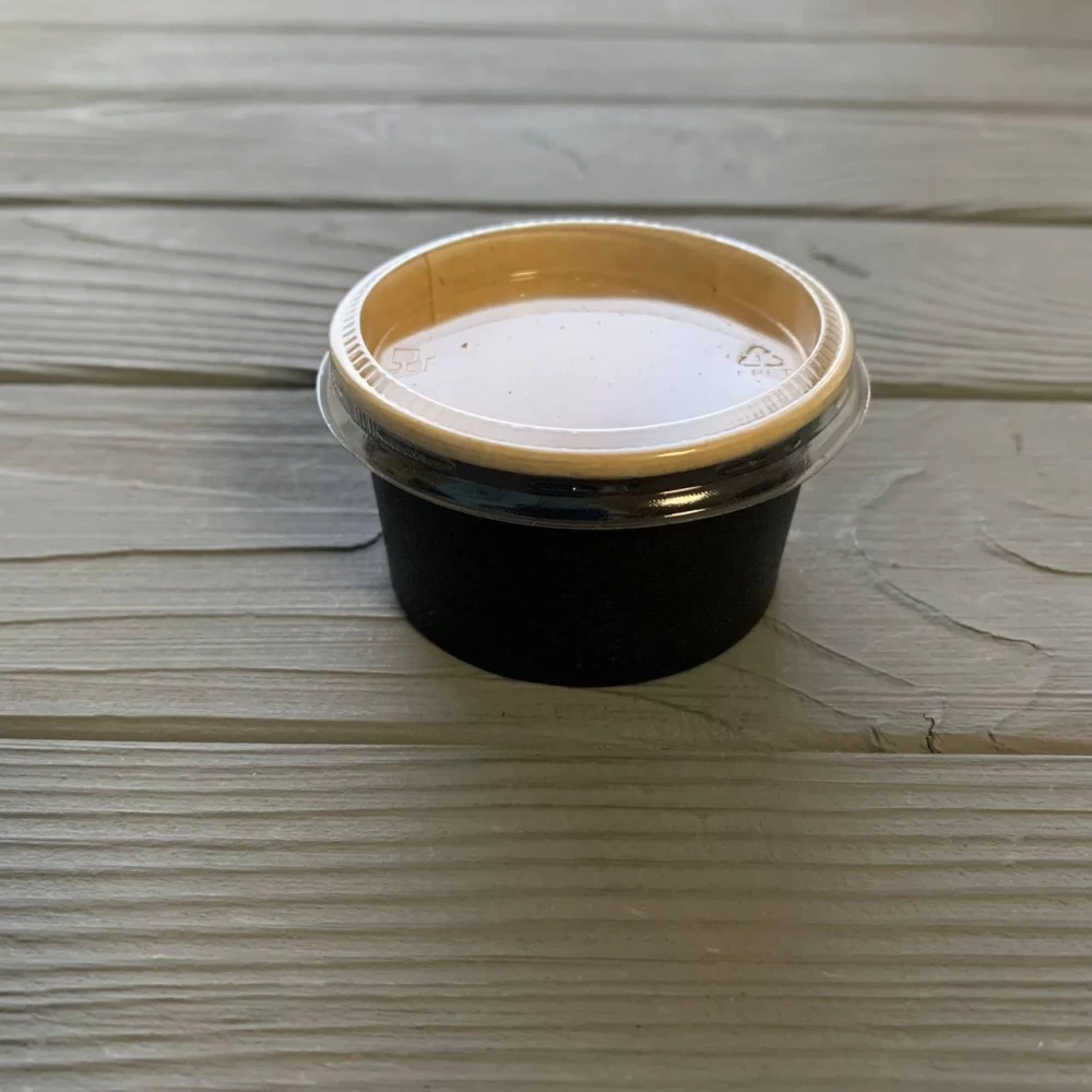 Соусник паперовий чорний/крафт з кришкою 60мл D60(100шт/уп|1000шт/ящ) SPB60