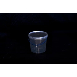 Відро 1л кругле з синьою ручкою, прозоре (50/400) VP1