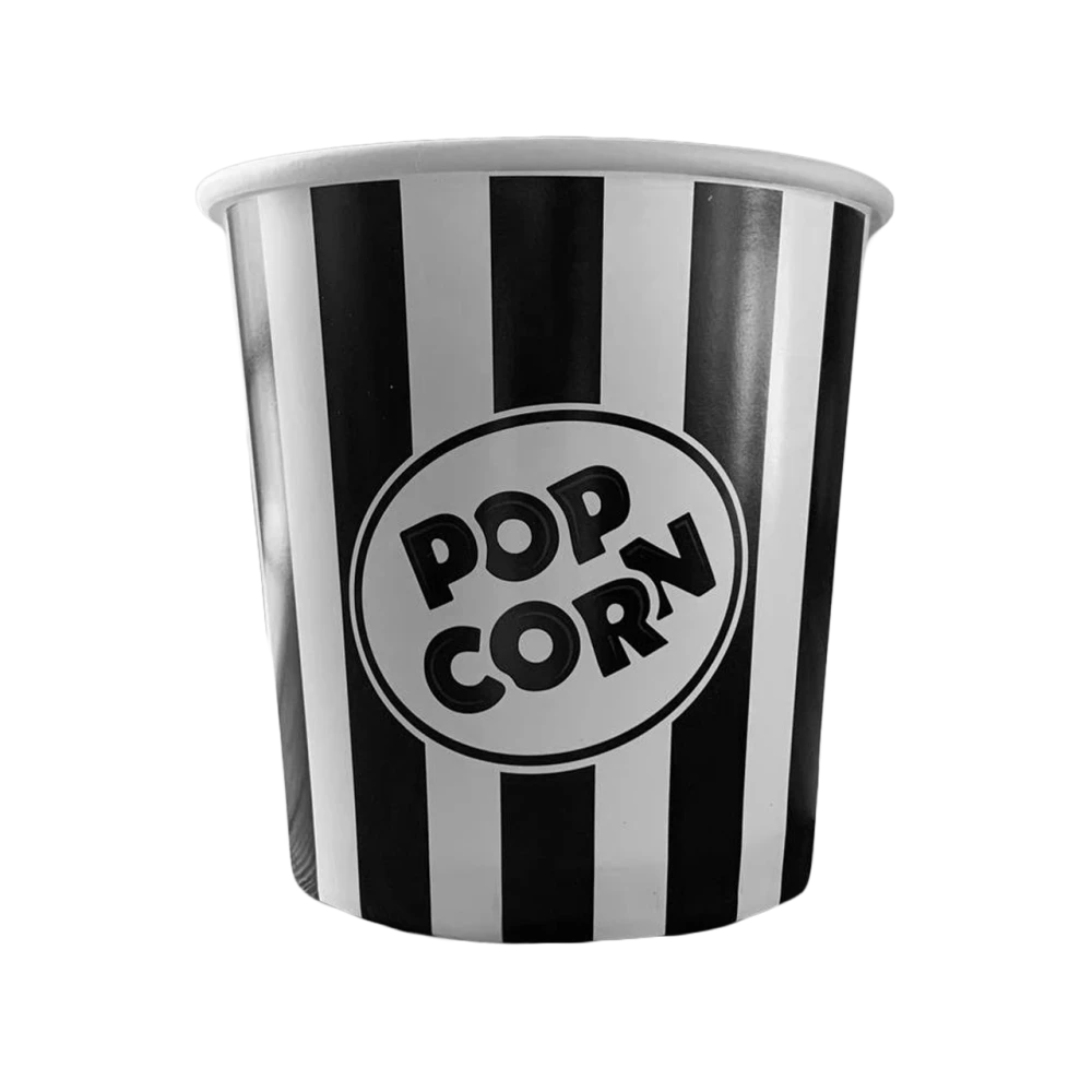 Стакан попкорн 0,7л. смугастий (чорно-білий)