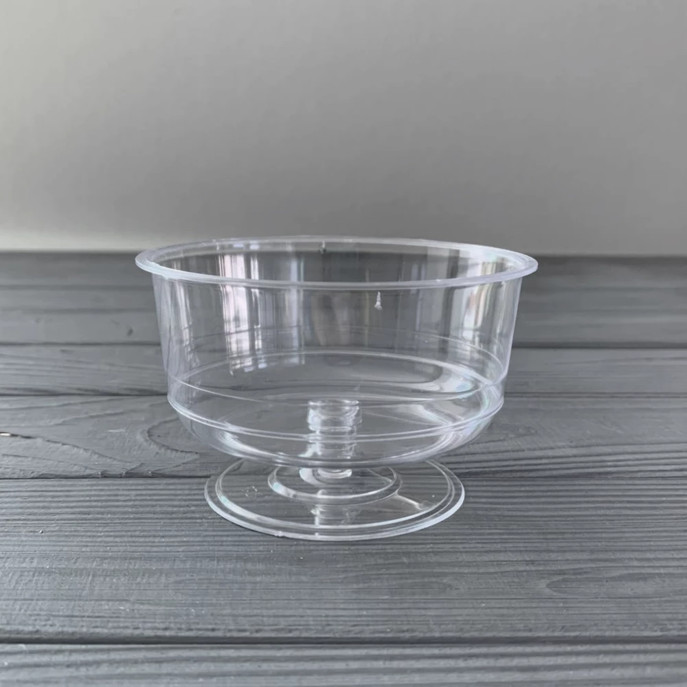 Креманка склоподібна з прозорою ніжкою 200мл (30шт/уп|90шт/ящ) ГП391