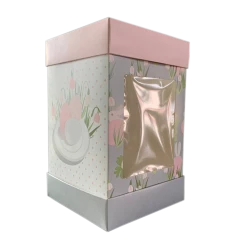 Коробка для паски 150х150х245 мм крейдована біла з принтом (3 частини) KPP15