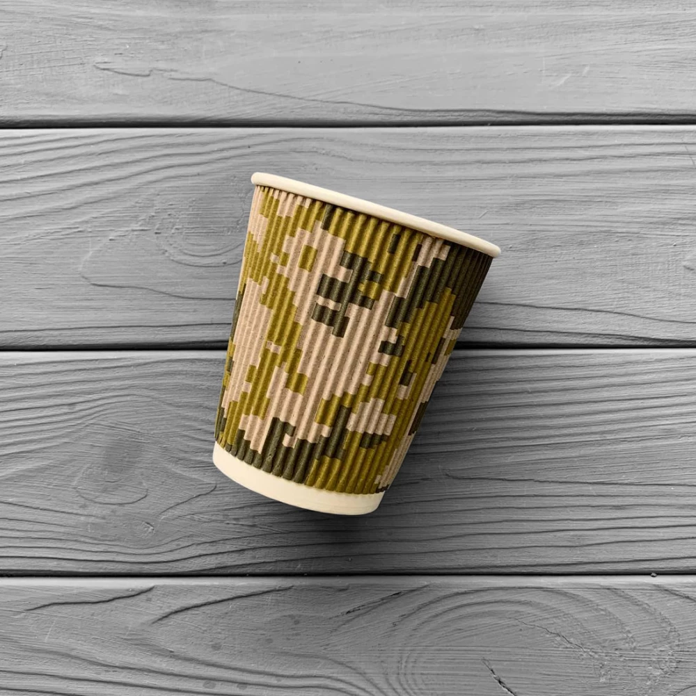 Стакан гофрований “Піксель“ 250мл (30шт/уп|840шт/ящ) СГП250